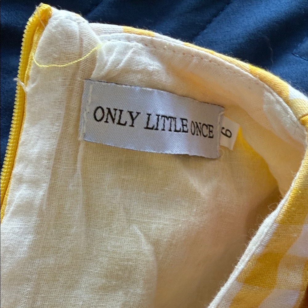 Charming Yellow Checkered Kids Dress - Picture 2 of 3